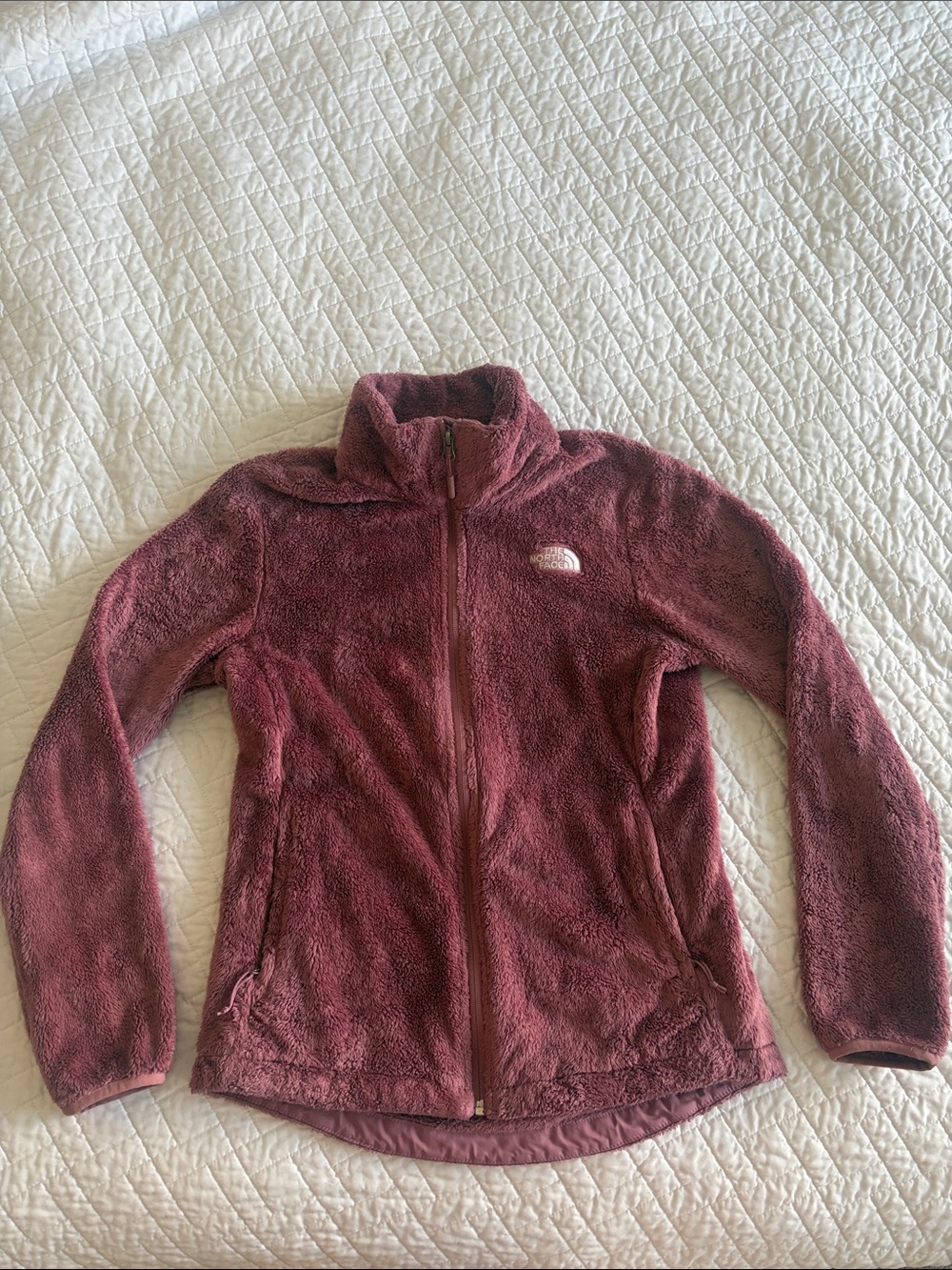The North Face Burgundy Plush Zip Fleece Jacket